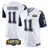 Men & Women & Youth Dallas Cowboys #11 Micah Parsons White Navy 2023 F.U.S.E. NFC East Champions Patch Stitched Jersey,baseball caps,new era cap wholesale,wholesale hats